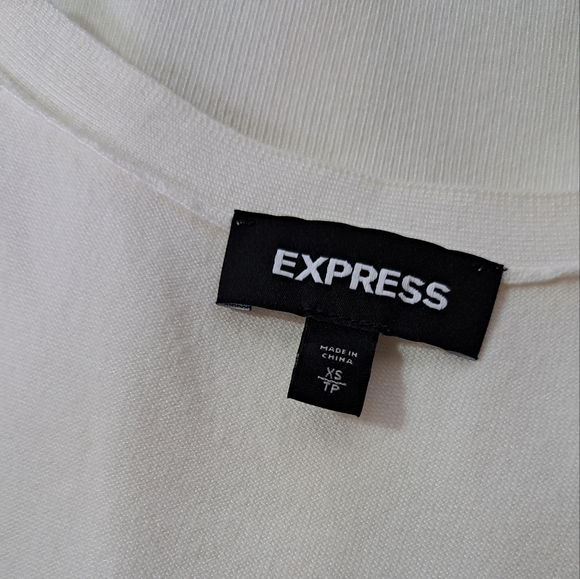 Express Ivory Short Puff Sleeve Cardigan Size XS - Picture 12 of 12